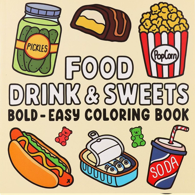 Food Snacks Coloring Book - Livro para colorir de alimentos, bebidas