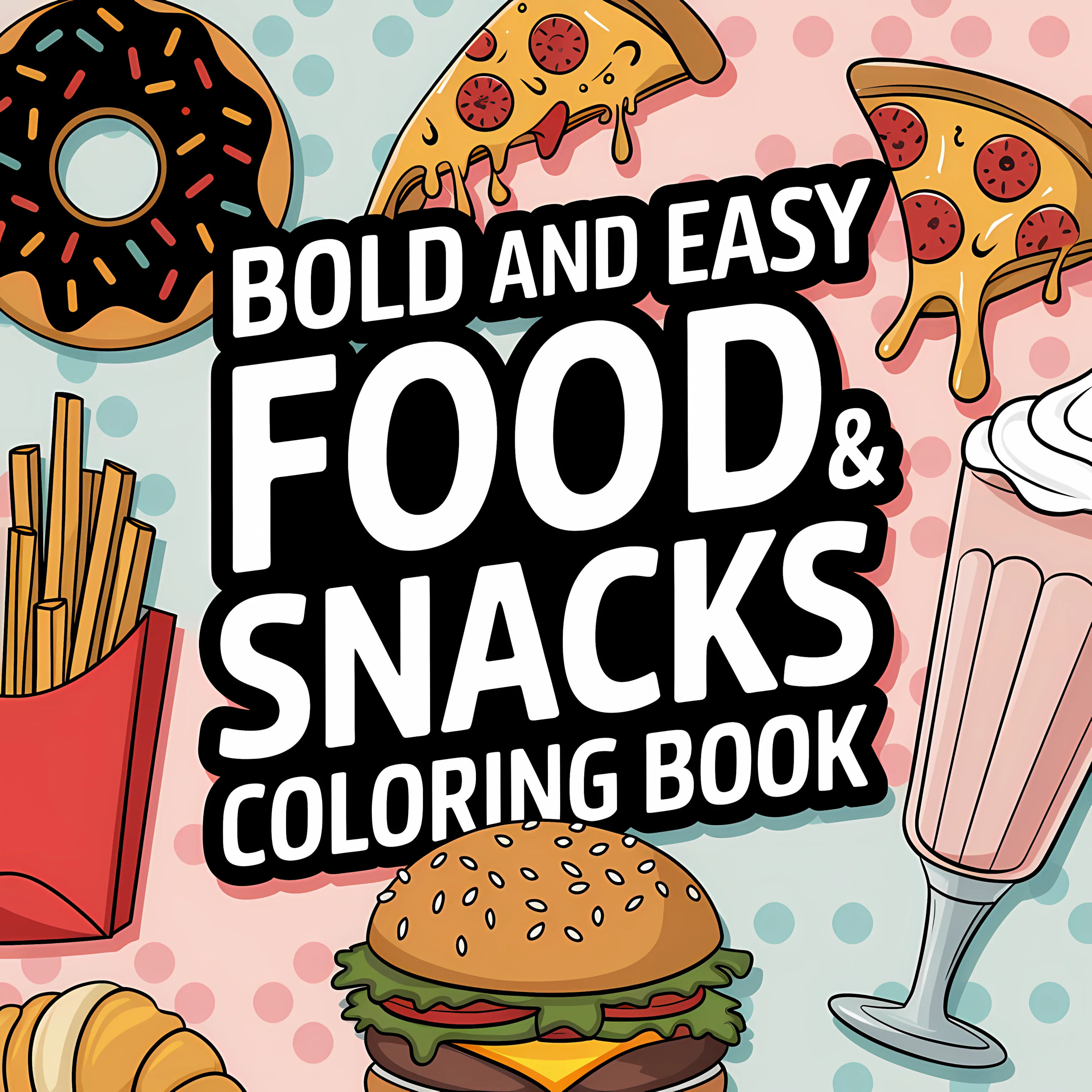 Food Snacks Coloring Book - Livro de Colorir Fácil de Comidas