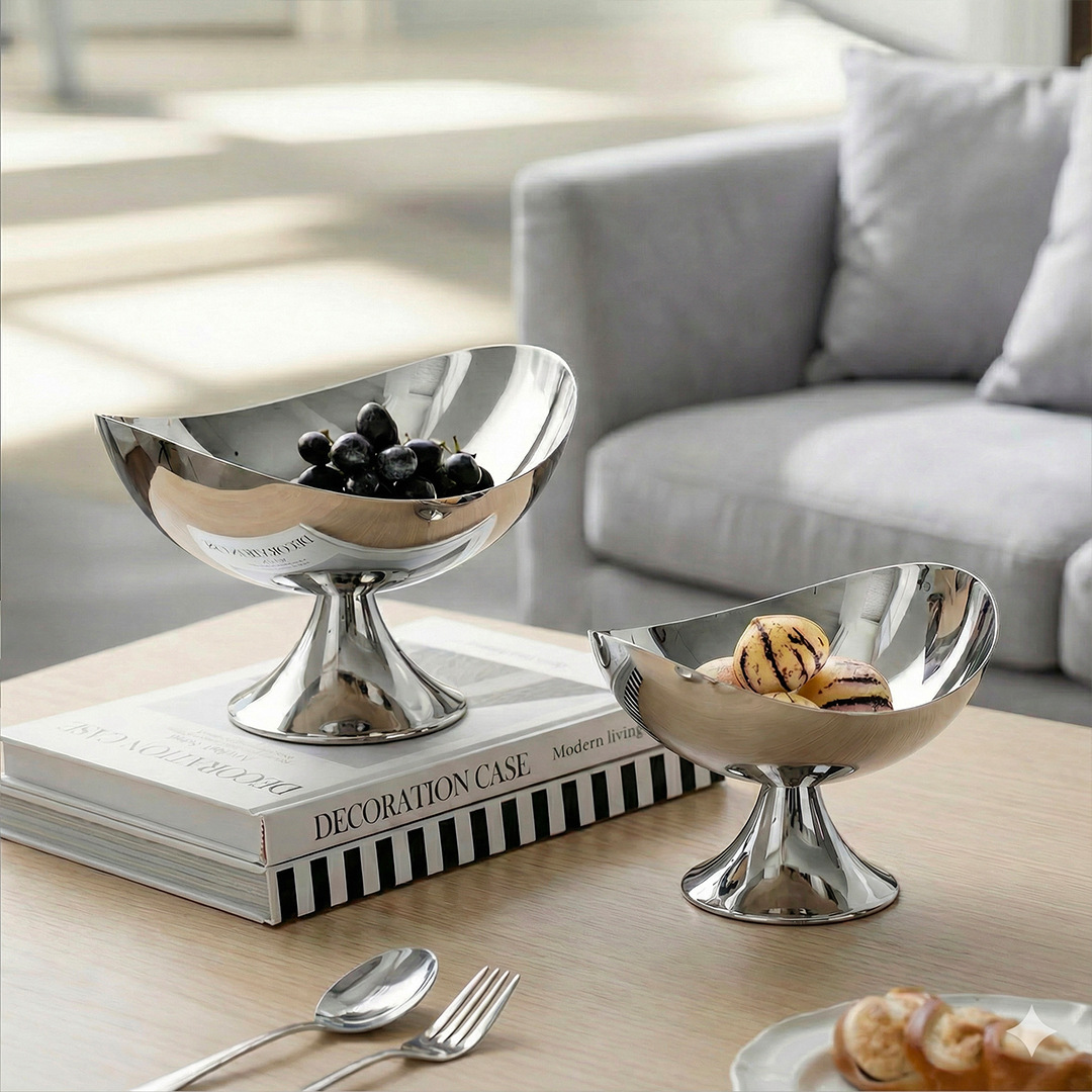 Food Platter Snacks - Bandeja vintage em relevo prateada para