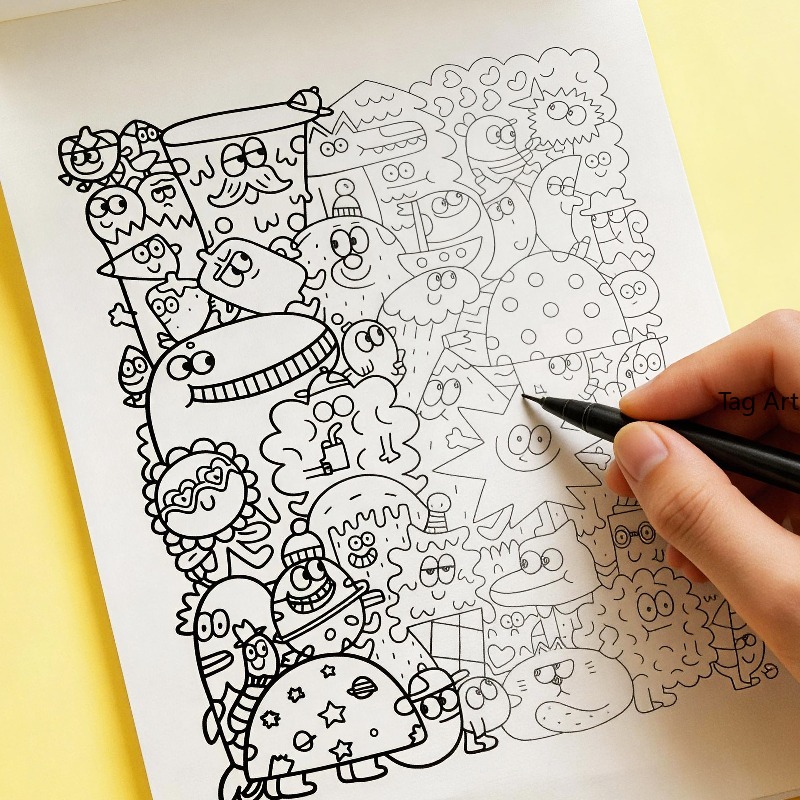 Food Snacks Coloring Book - Livro de desenhos para alívio da