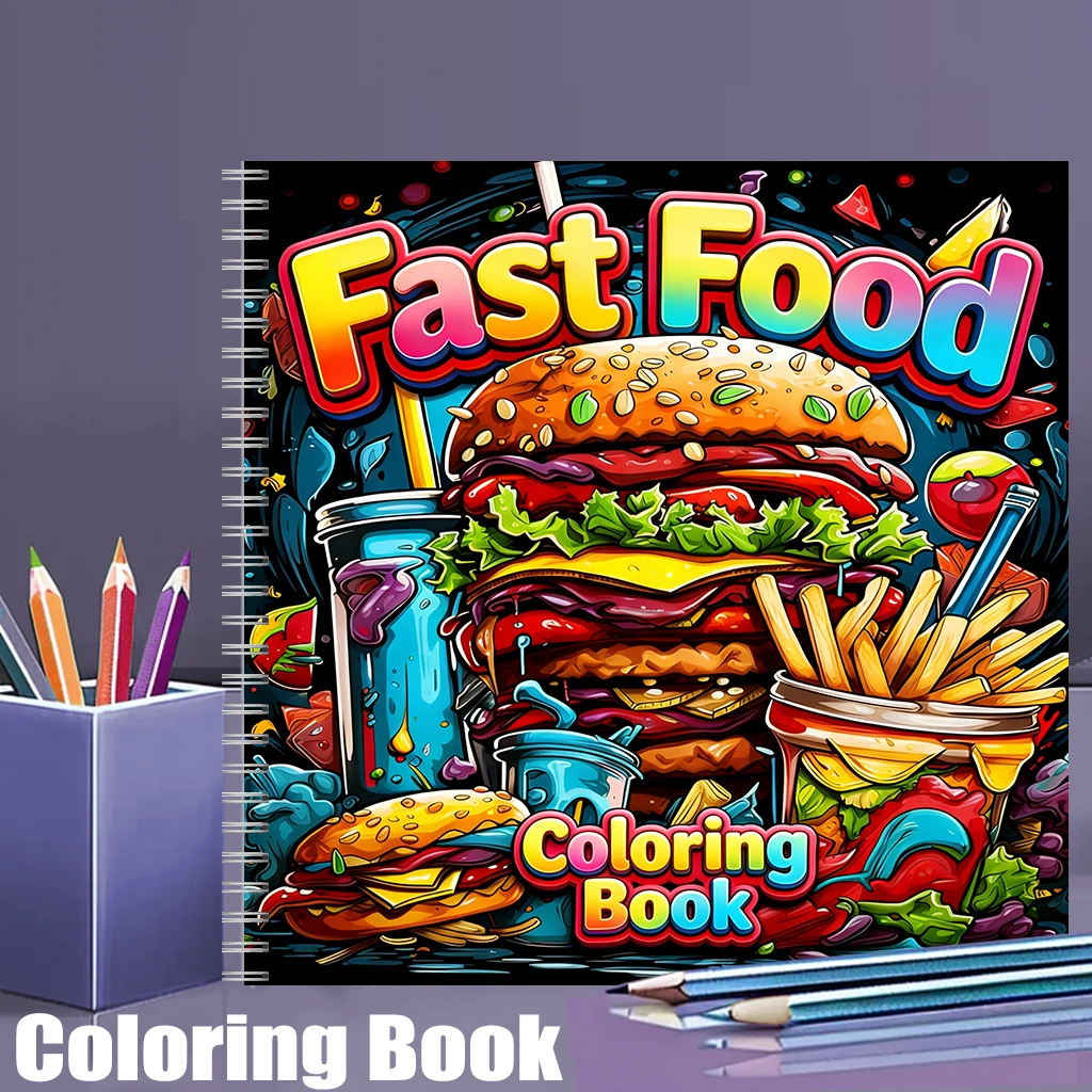 Food Snacks Coloring Book - Livro de Colorir de Fast Food