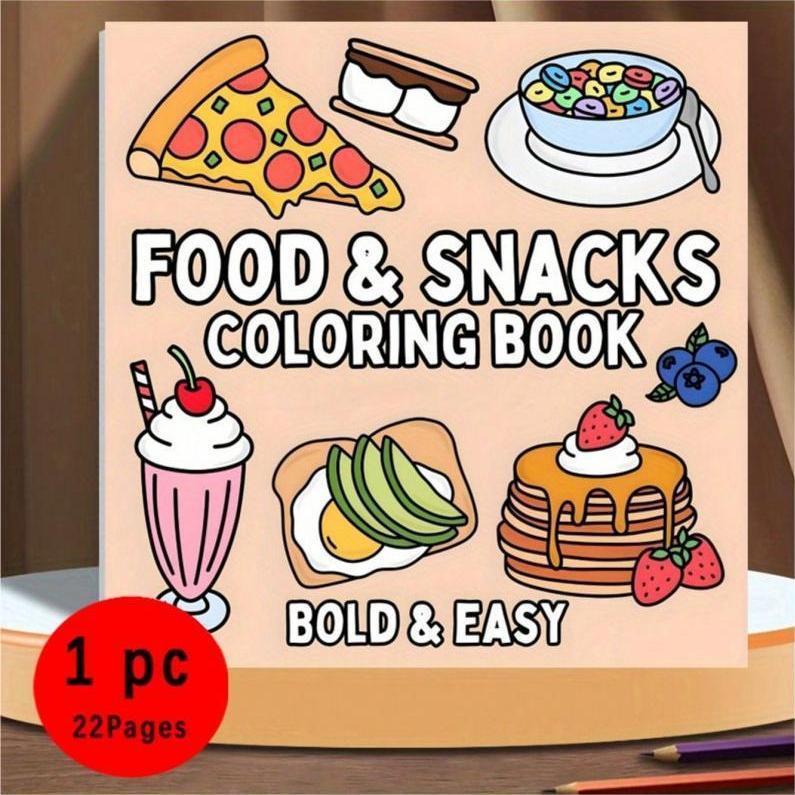 Novo Livro de Colorir com Tema - Food Snacks Coloring Book avaliação e preço