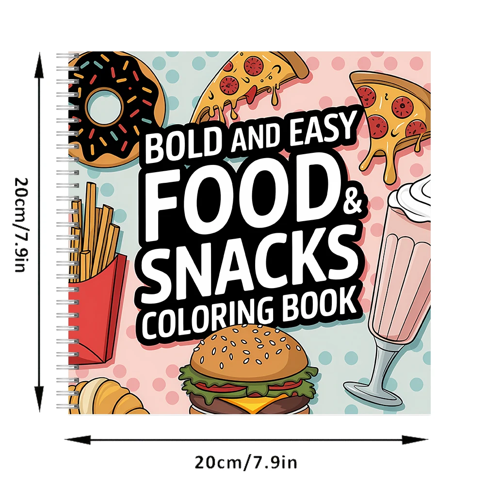 Livro de Colorir Fácil de Comi - Food Snacks Coloring Book avaliação e preço