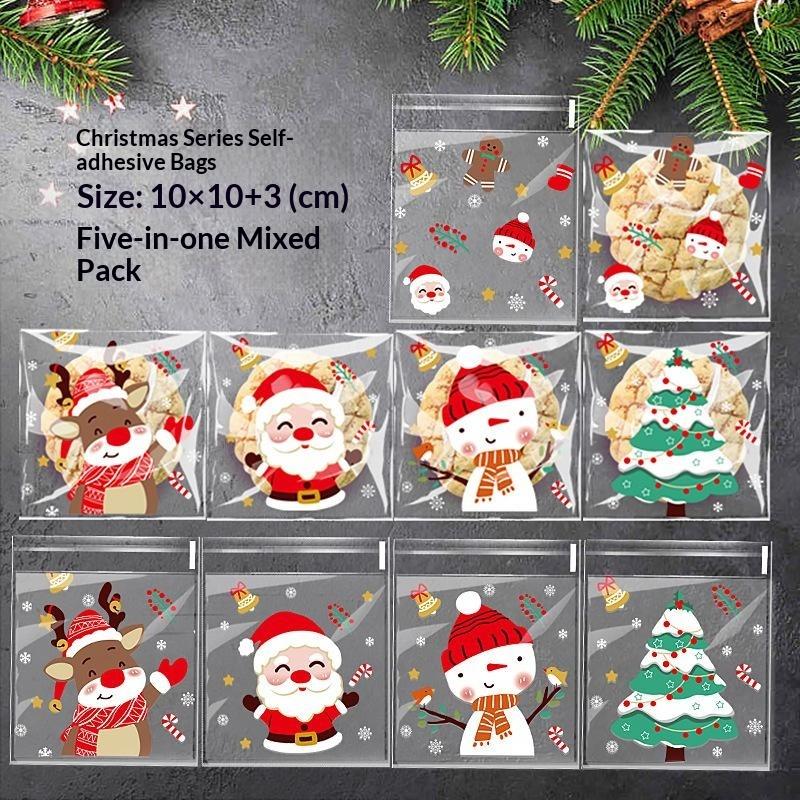 100 Sacos Adesivos Transparent - Xmas Food Snacks avaliação e preço