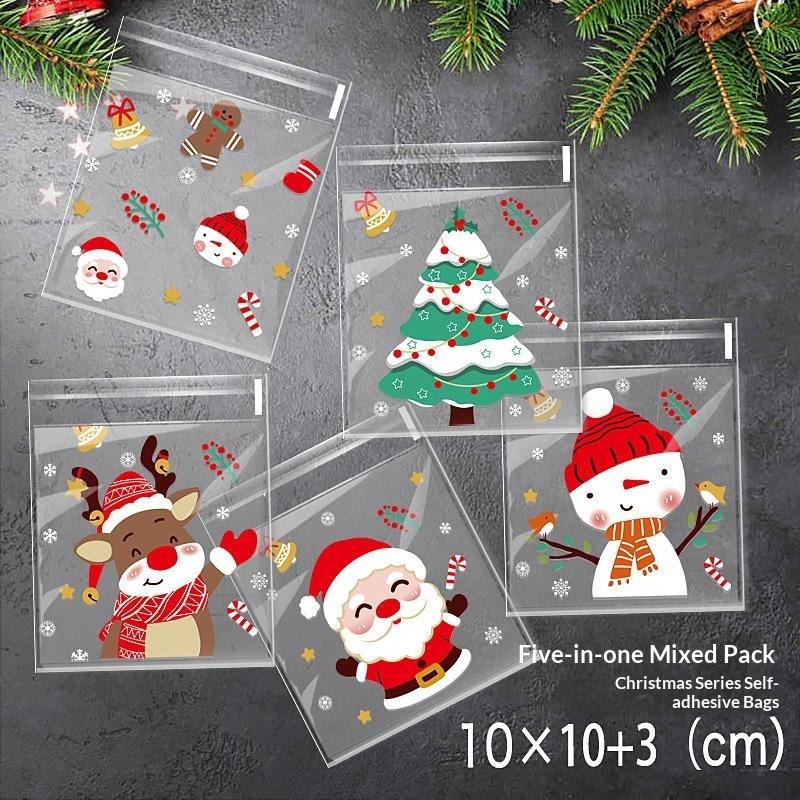 100 Sacos Adesivos Transparent - Xmas Food Snacks avaliação e preço