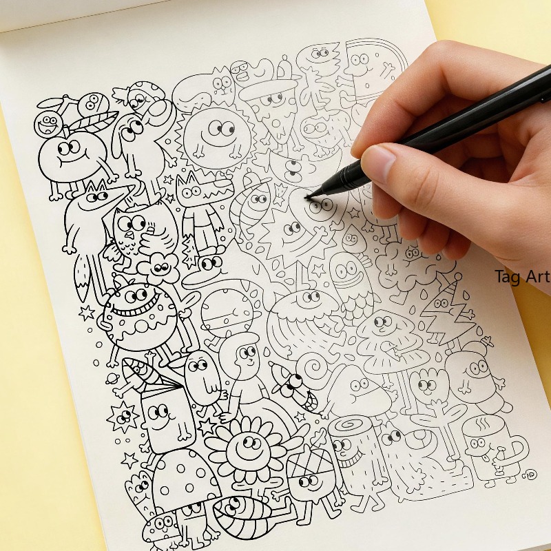 Livro de desenhos para alívio  - Food Snacks Coloring Book avaliação e preço