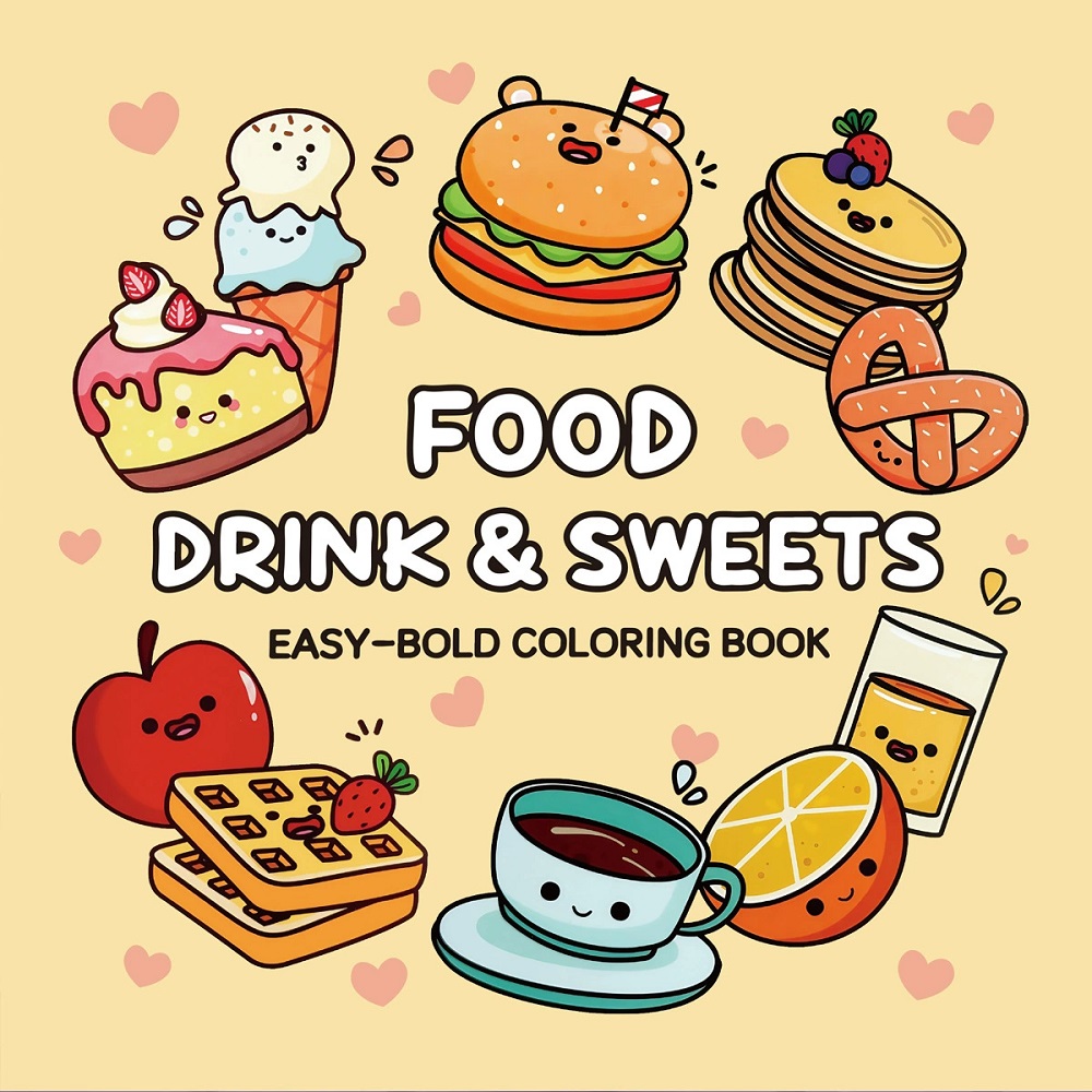Livro para colorir fácil e ous - Food Snacks Coloring Book avaliação e preço