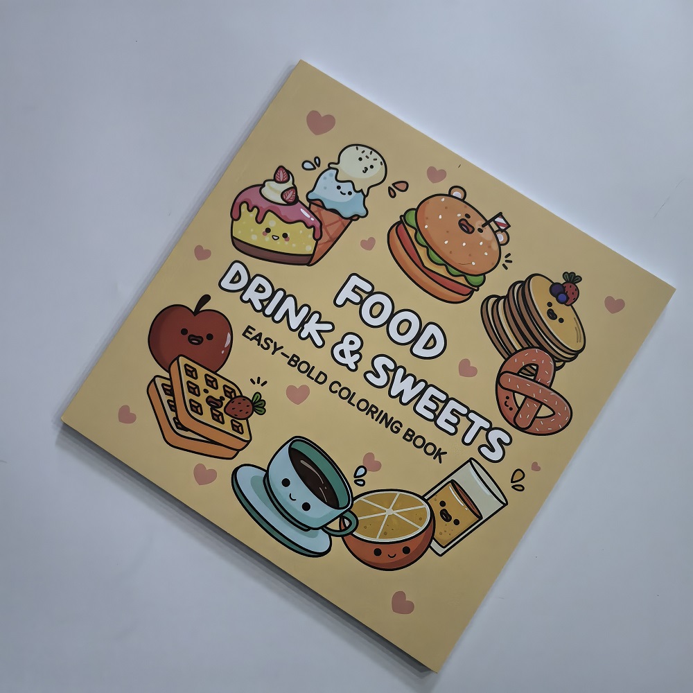 Livro para colorir fácil e ous - Food Snacks Coloring Book avaliação e preço