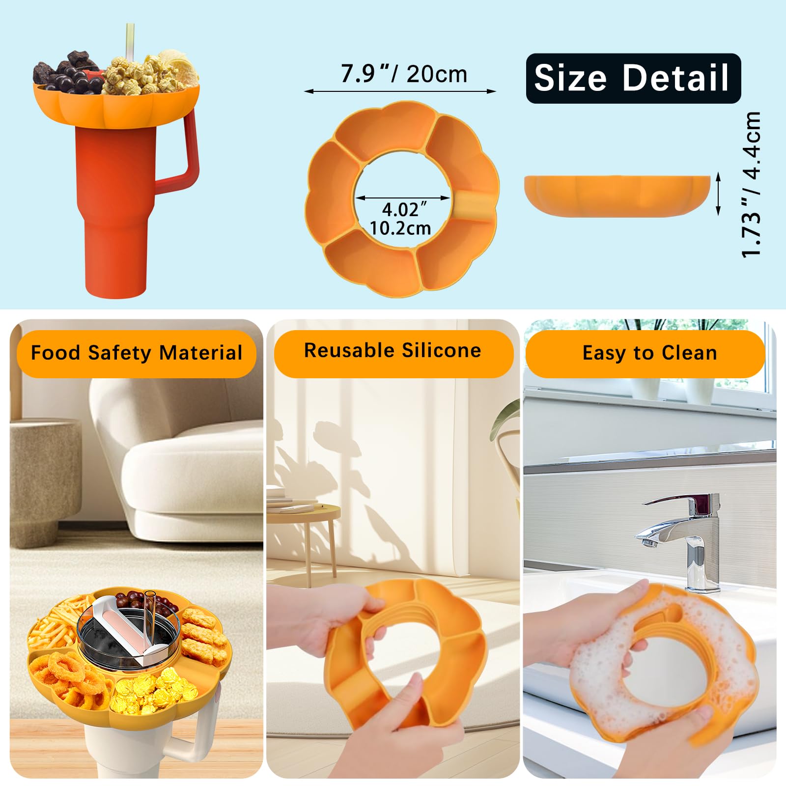 Reutilizáveis Silicone Snack P - Food Platter Snacks avaliação e preço