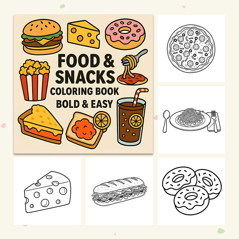 Livro de Colorir Temático de C - Food Snacks Coloring Book avaliação e preço