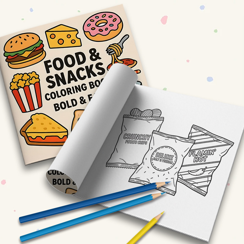 Livro de Colorir Temático de C - Food Snacks Coloring Book avaliação e preço