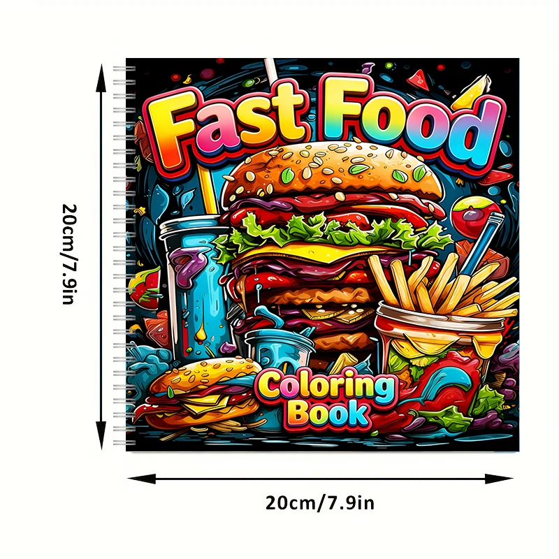 Livro de Colorir de Fast Food  - Food Snacks Coloring Book avaliação e preço